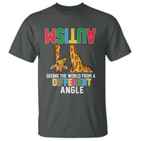 Giraffe Autism Awareness T Shirt Seeing World Different Angle