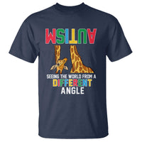 Giraffe Autism Awareness T Shirt Seeing World Different Angle