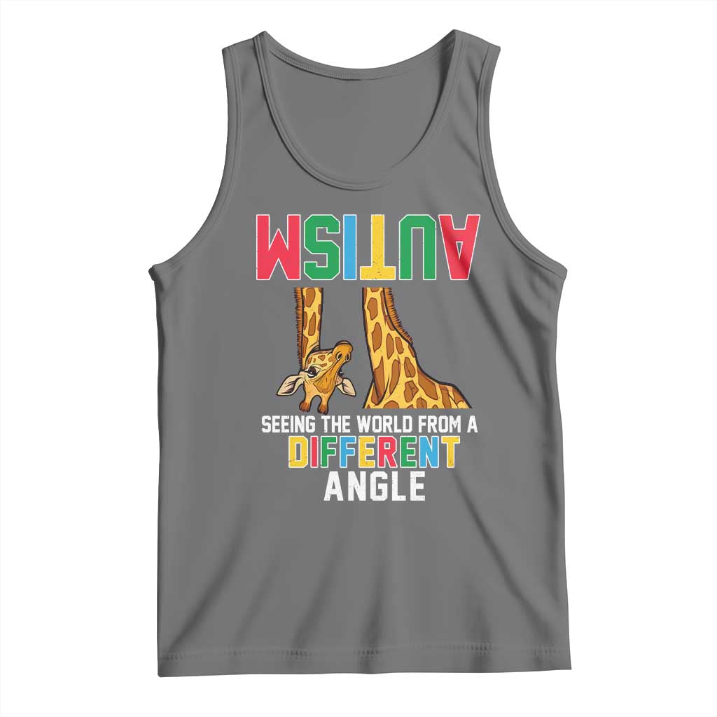 Giraffe Autism Awareness Tank Top Seeing World Different Angle
