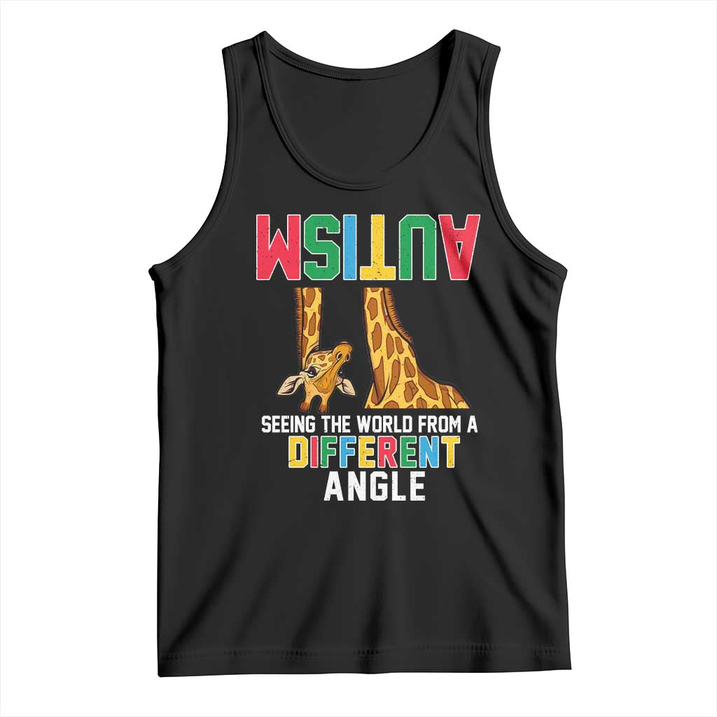 Giraffe Autism Awareness Tank Top Seeing World Different Angle