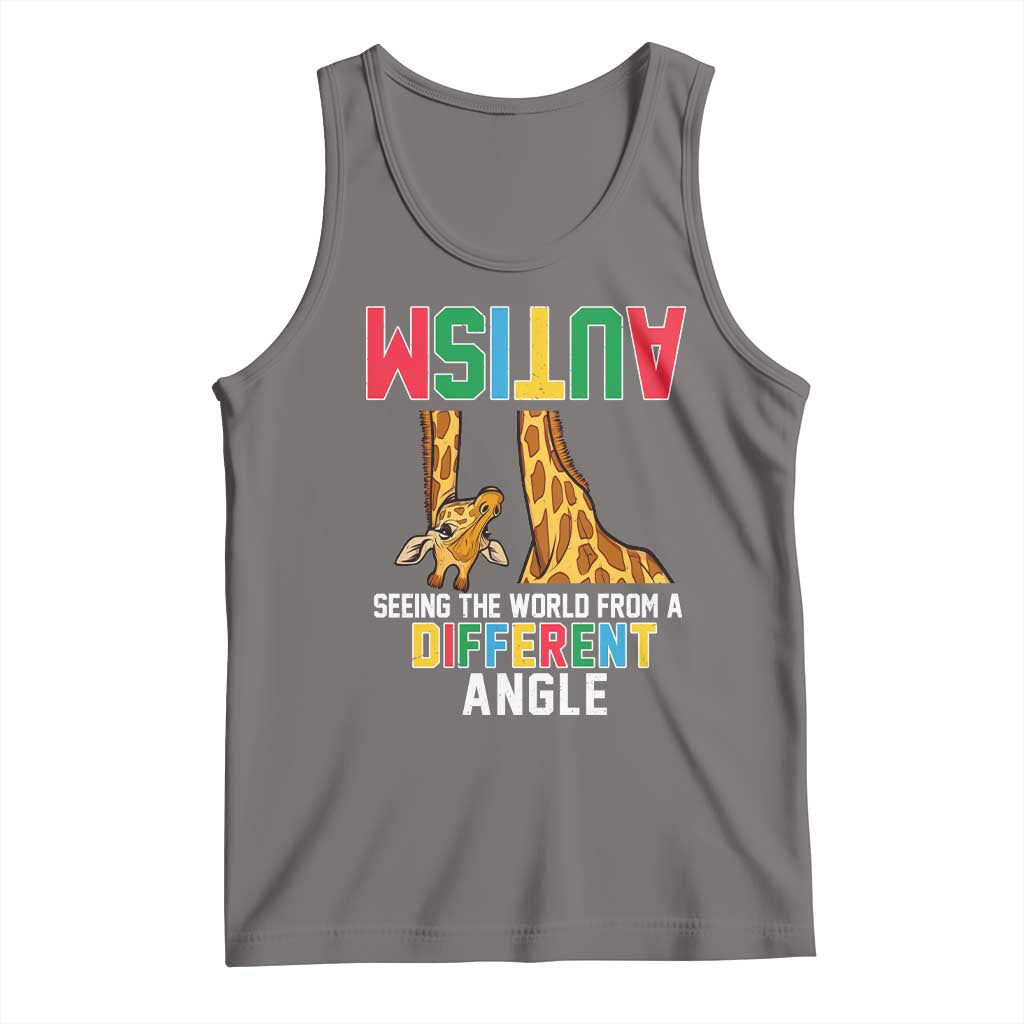 Giraffe Autism Awareness Tank Top Seeing World Different Angle