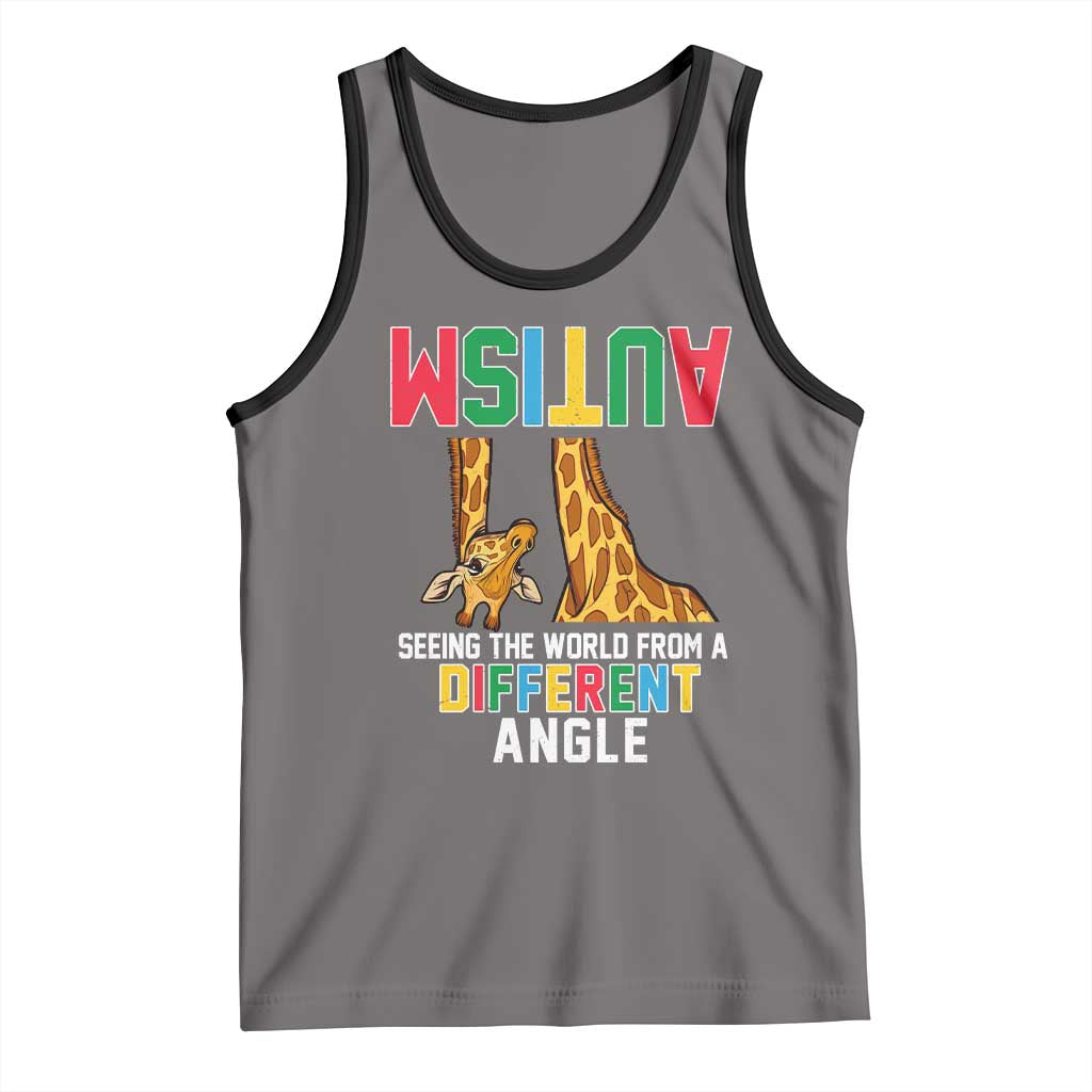 Giraffe Autism Awareness Tank Top Seeing World Different Angle
