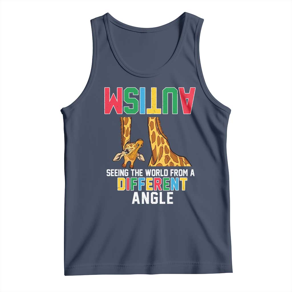 Giraffe Autism Awareness Tank Top Seeing World Different Angle
