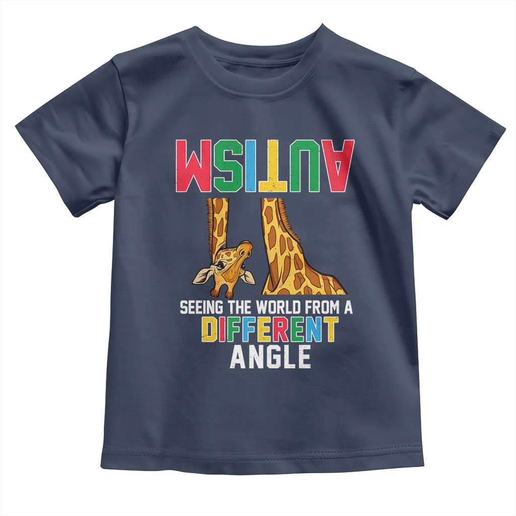 Giraffe Autism Awareness Toddler T Shirt Seeing World Different Angle