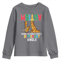 Giraffe Autism Awareness Youth Sweatshirt Seeing World Different Angle