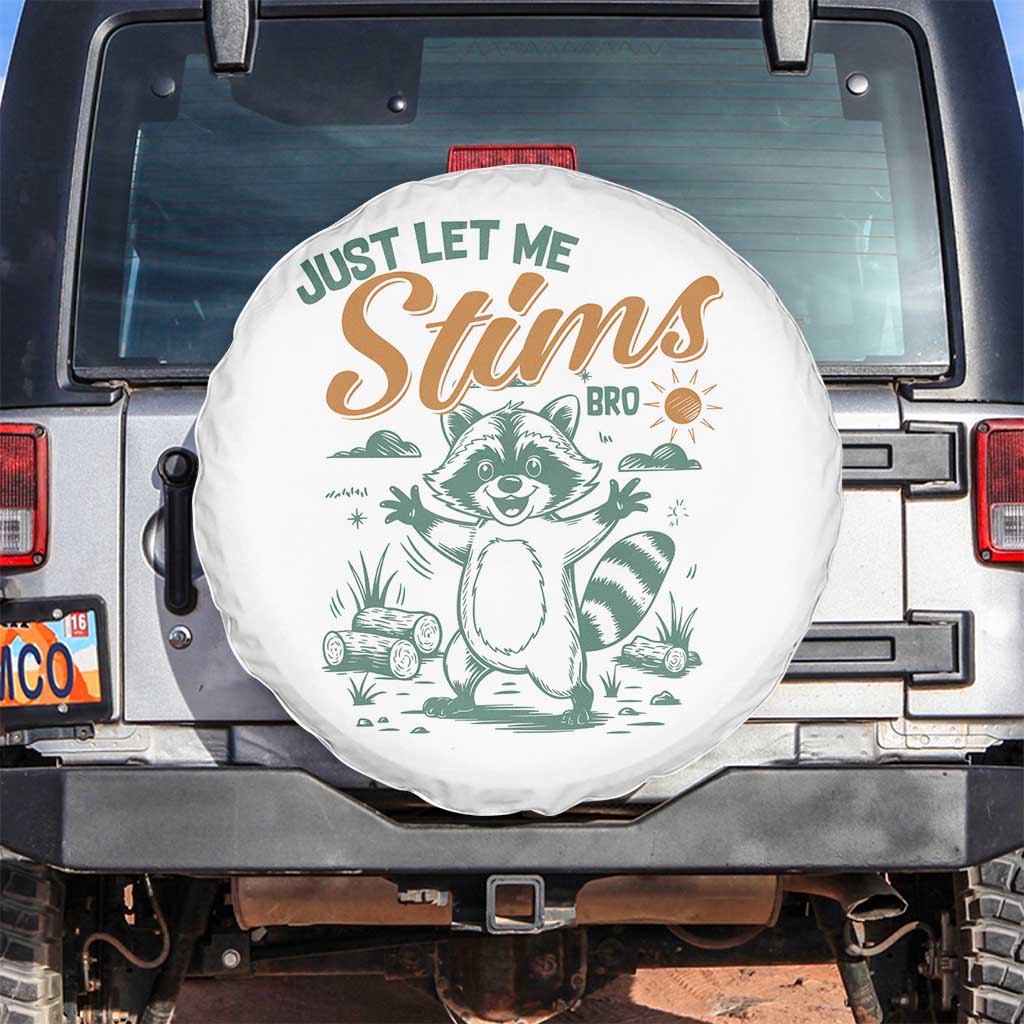 Funny Raccoon Autism Awareness Spare Tire Cover Just Let Me Stim Bro
