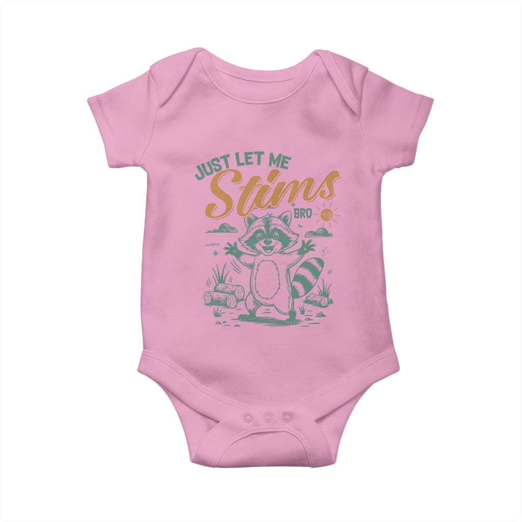 Funny Raccoon Autism Awareness Baby Onesie Just Let Me Stim Bro