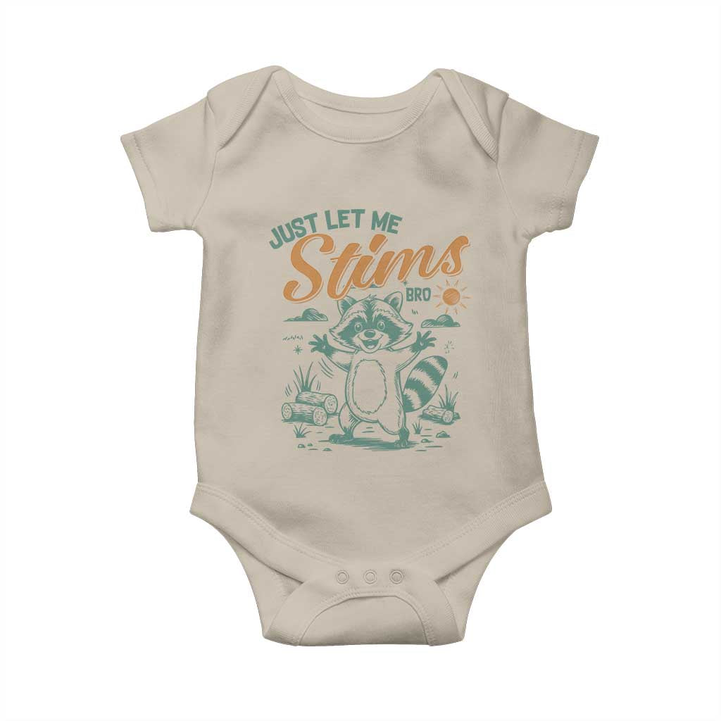 Funny Raccoon Autism Awareness Baby Onesie Just Let Me Stim Bro