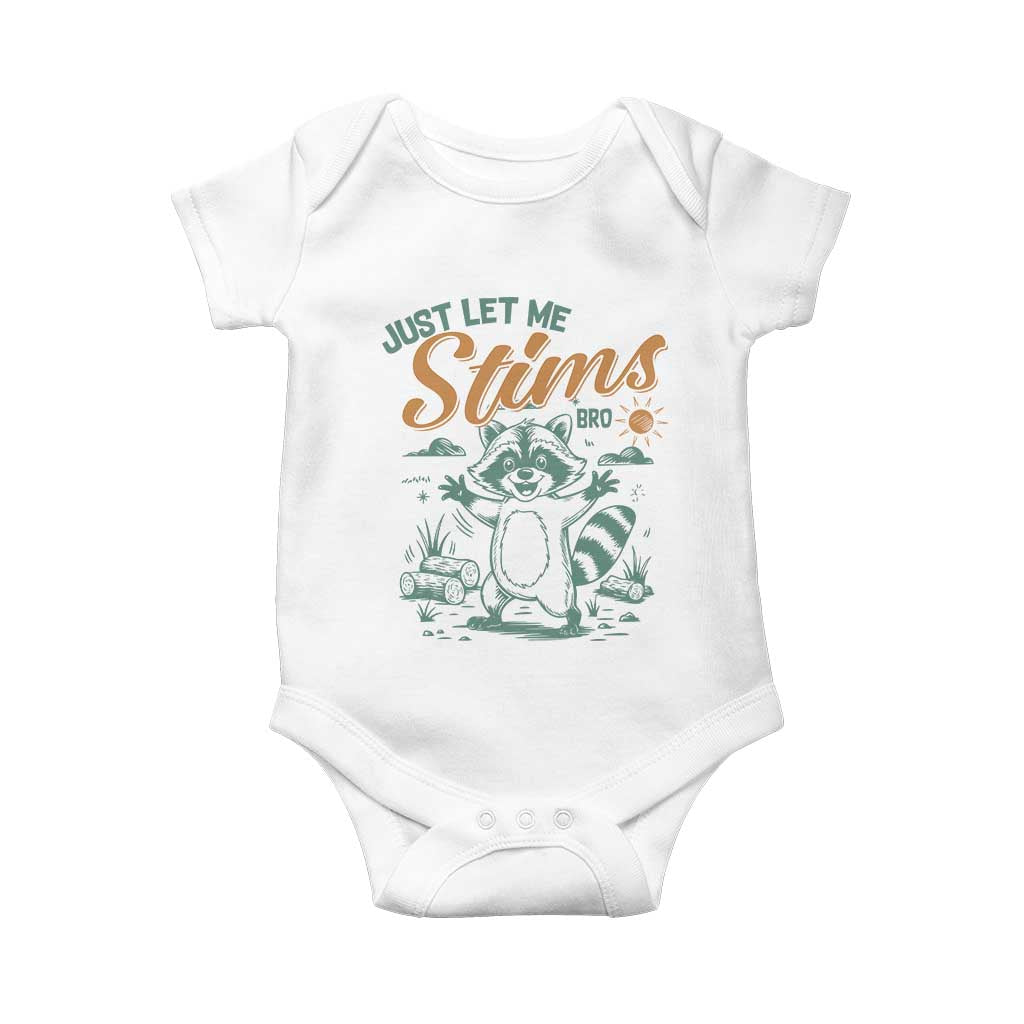 Funny Raccoon Autism Awareness Baby Onesie Just Let Me Stim Bro