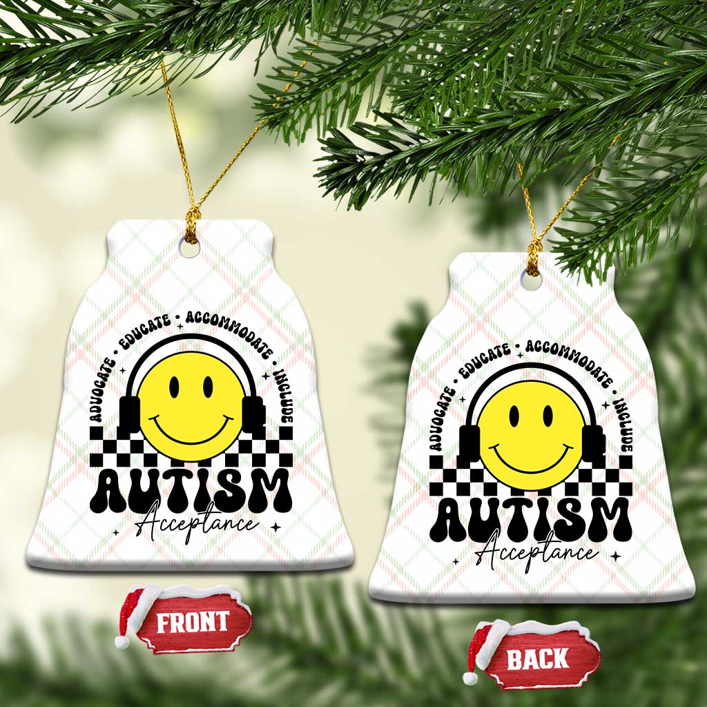 Autism Acceptance Ceramic Ornament Advocate Educate Accomodate Include Special Education - Wonder Print Shop