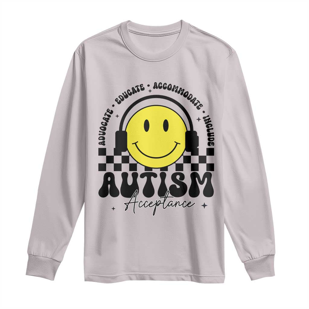 Autism Acceptance Long Sleeve Shirt Advocate Educate Accomodate Include Special Education
