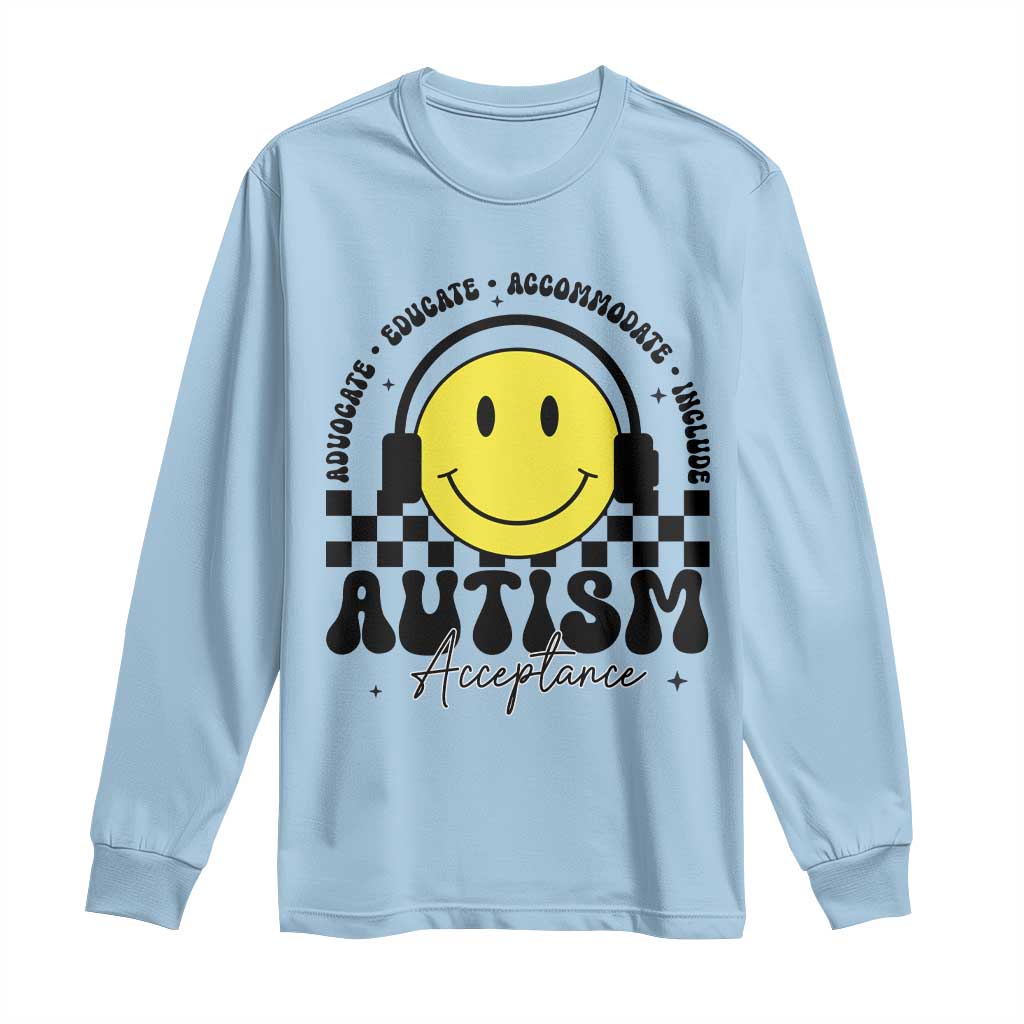 Autism Acceptance Long Sleeve Shirt Advocate Educate Accomodate Include Special Education