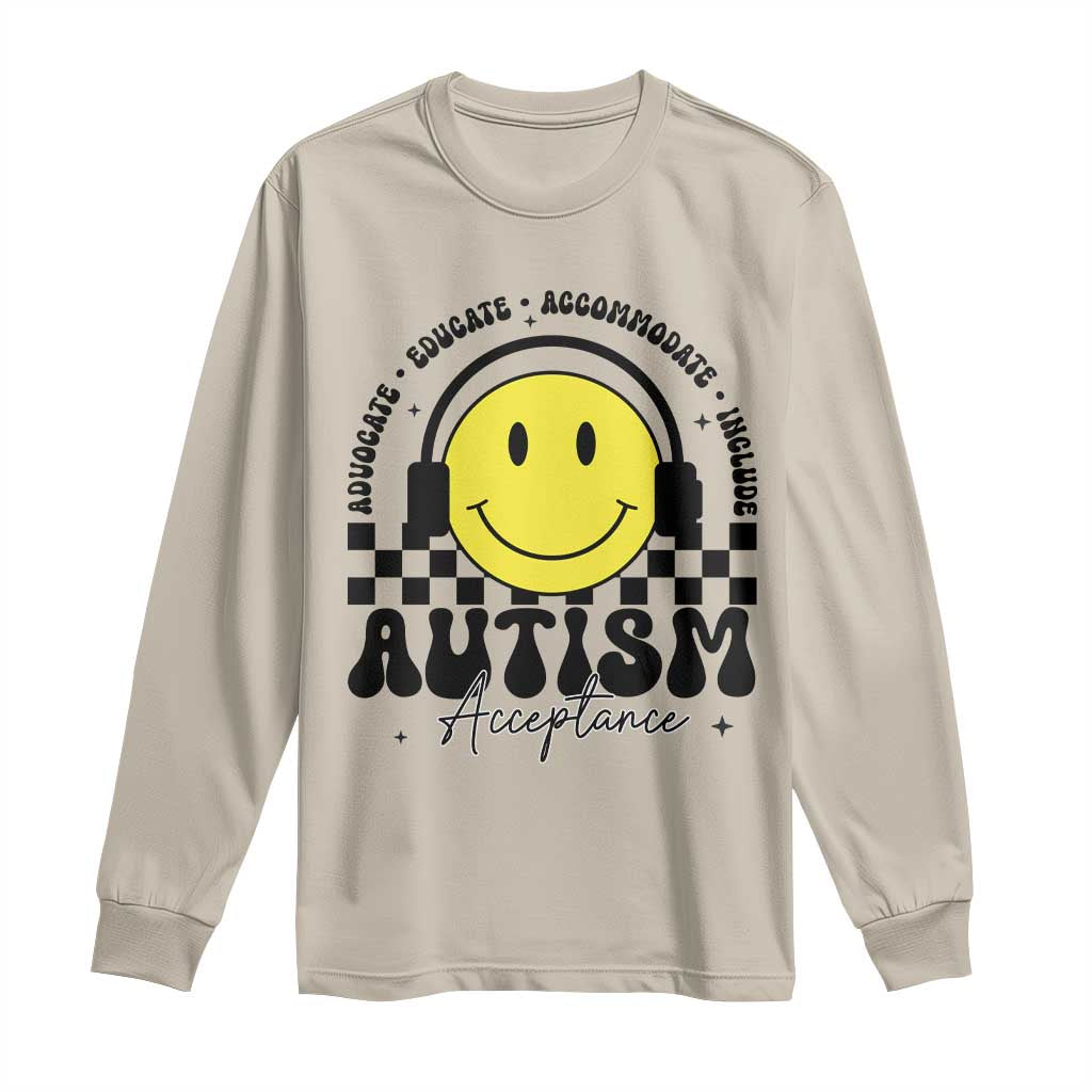 Autism Acceptance Long Sleeve Shirt Advocate Educate Accomodate Include Special Education