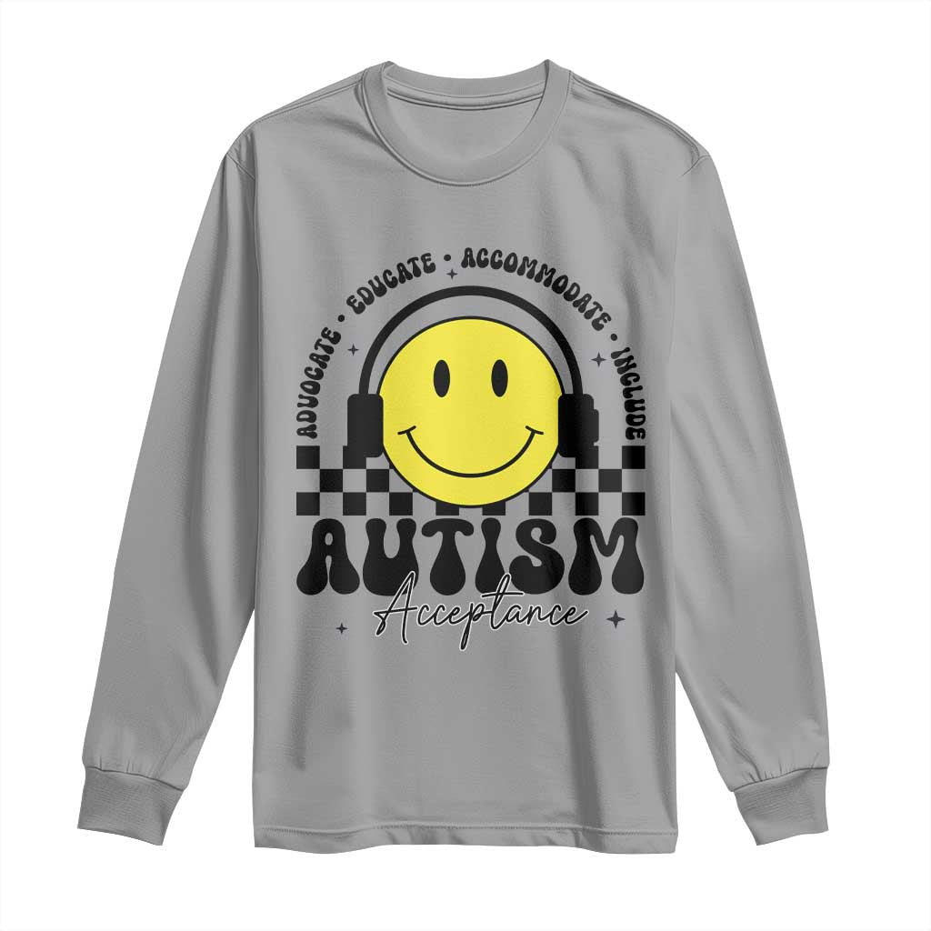 Autism Acceptance Long Sleeve Shirt Advocate Educate Accomodate Include Special Education