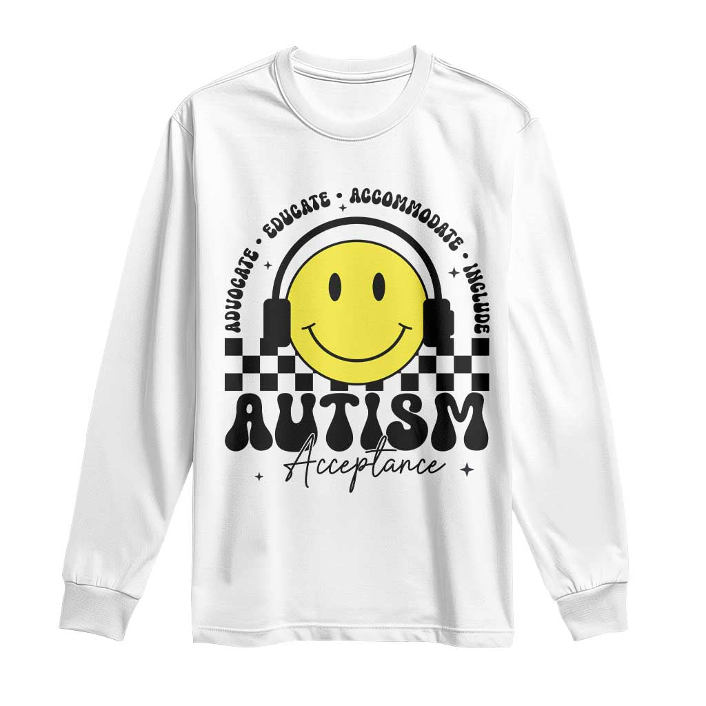 Autism Acceptance Long Sleeve Shirt Advocate Educate Accomodate Include Special Education