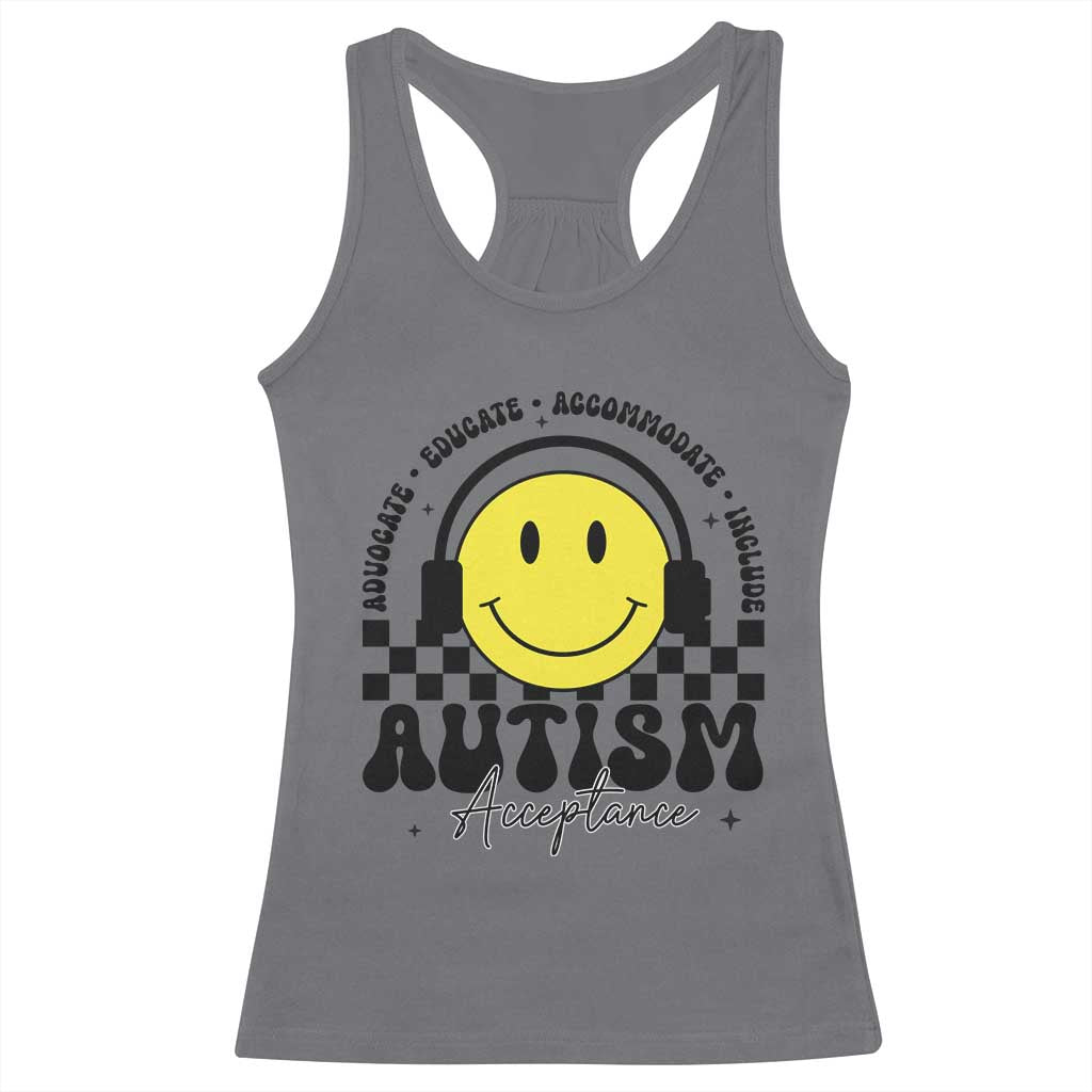 Autism Acceptance Racerback Tank Top Advocate Educate Accomodate Include Special Education