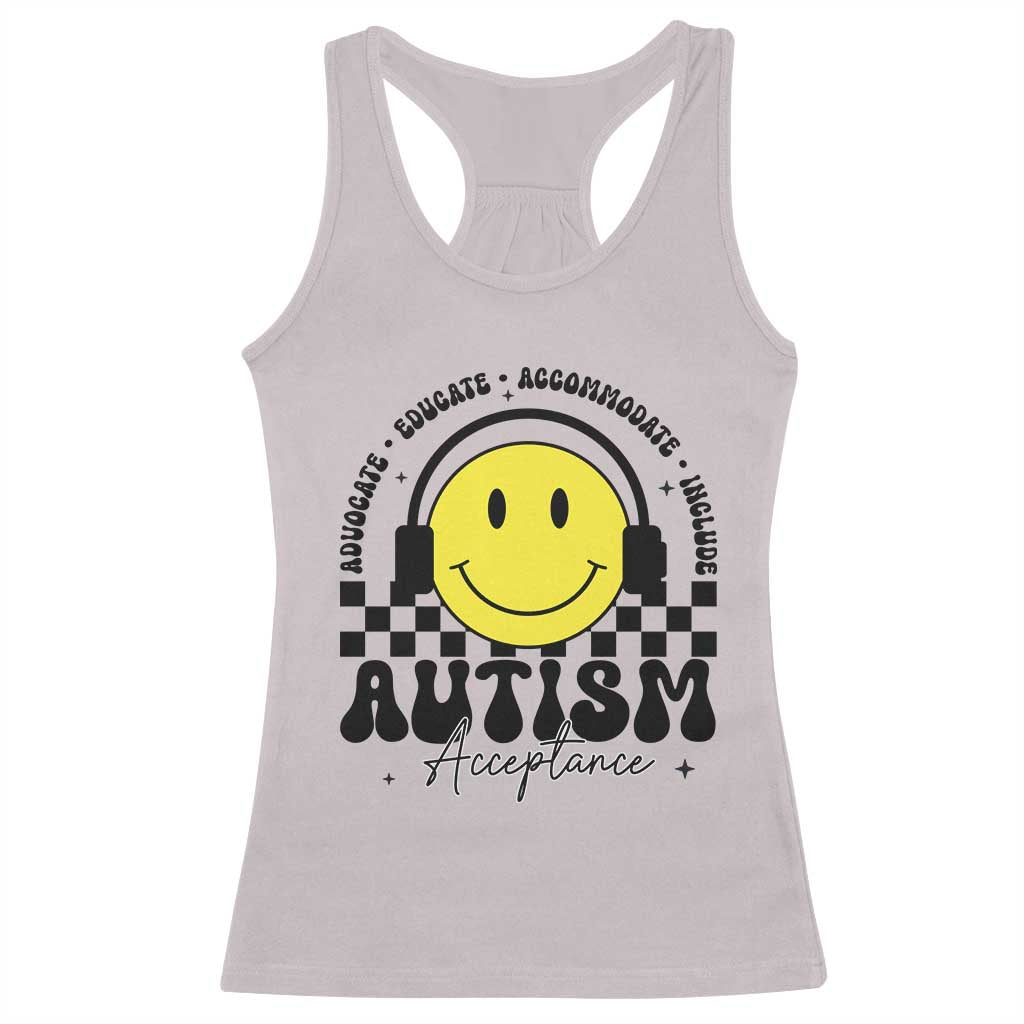 Autism Acceptance Racerback Tank Top Advocate Educate Accomodate Include Special Education