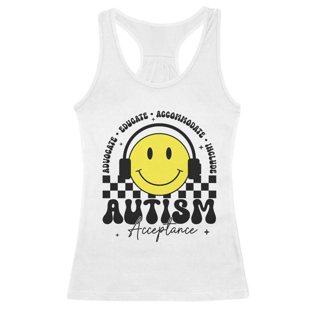 Autism Acceptance Racerback Tank Top Advocate Educate Accomodate Include Special Education