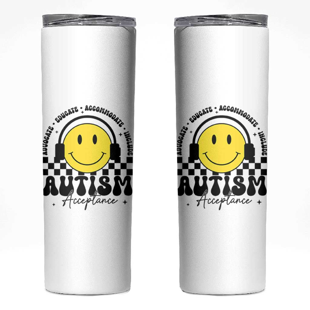Autism Acceptance Skinny Tumbler Advocate Educate Accomodate Include Special Education