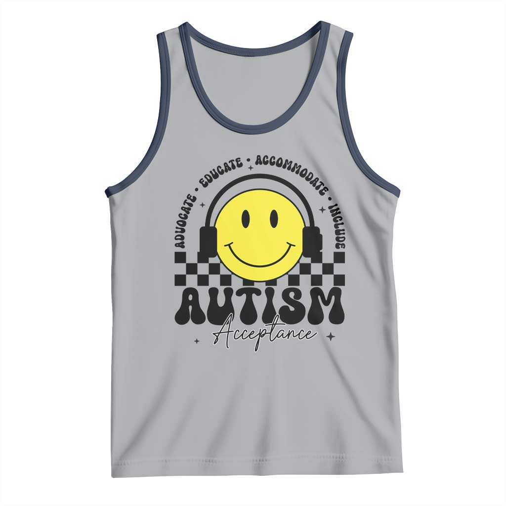 Autism Acceptance Tank Top Advocate Educate Accomodate Include Special Education