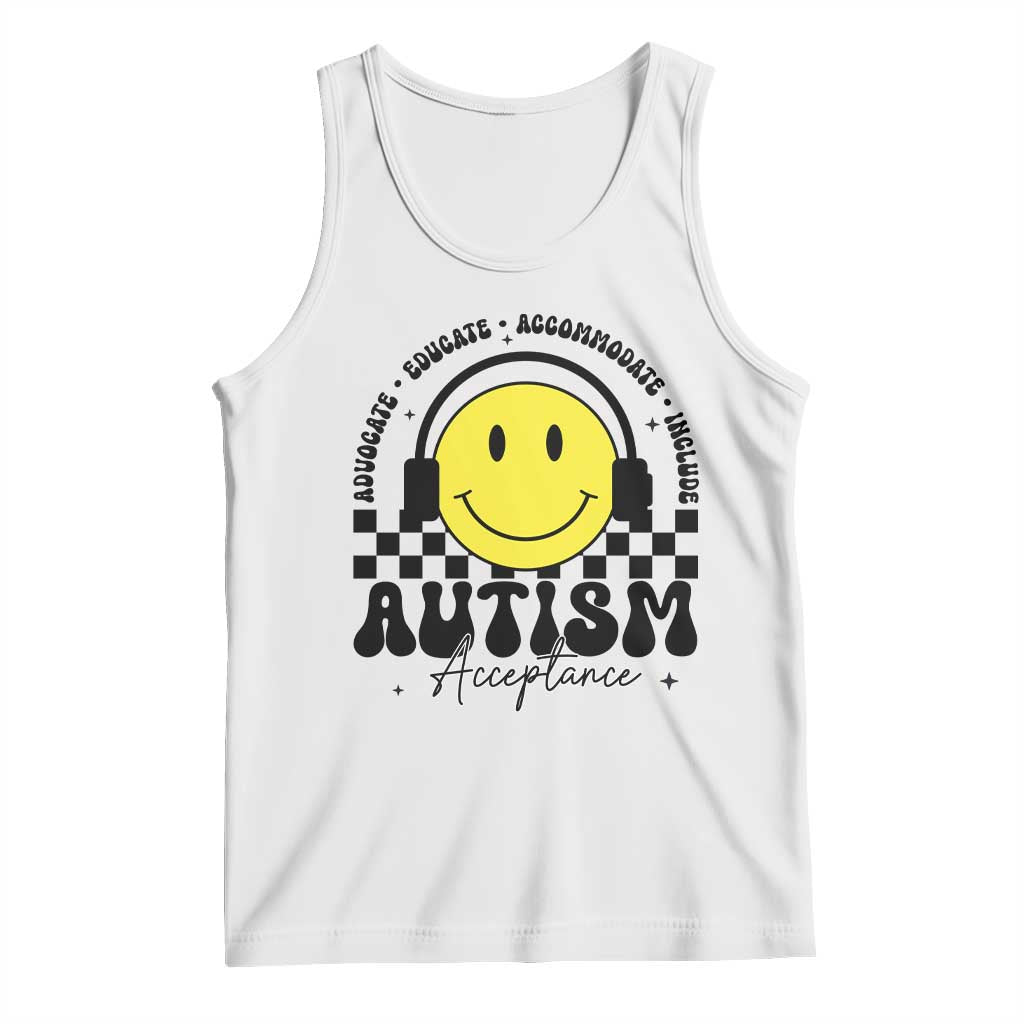 Autism Acceptance Tank Top Advocate Educate Accomodate Include Special Education
