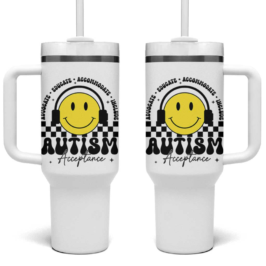 Autism Acceptance Tumbler With Handle Advocate Educate Accomodate Include Special Education