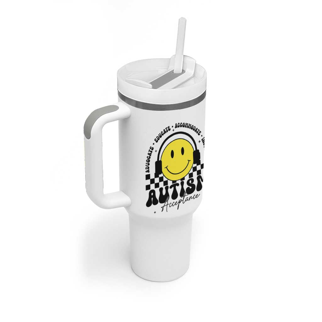 Autism Acceptance Tumbler With Handle Advocate Educate Accomodate Include Special Education