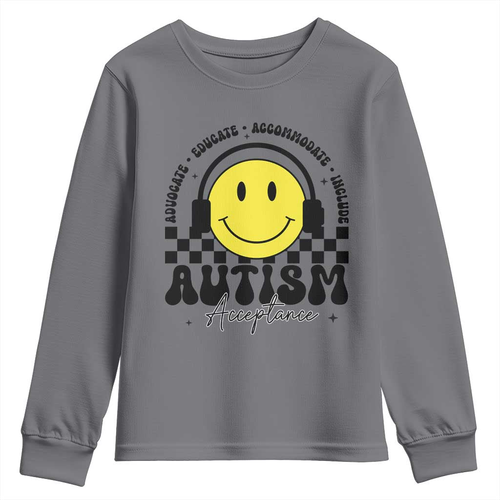 Autism Acceptance Youth Sweatshirt Advocate Educate Accomodate Include Special Education