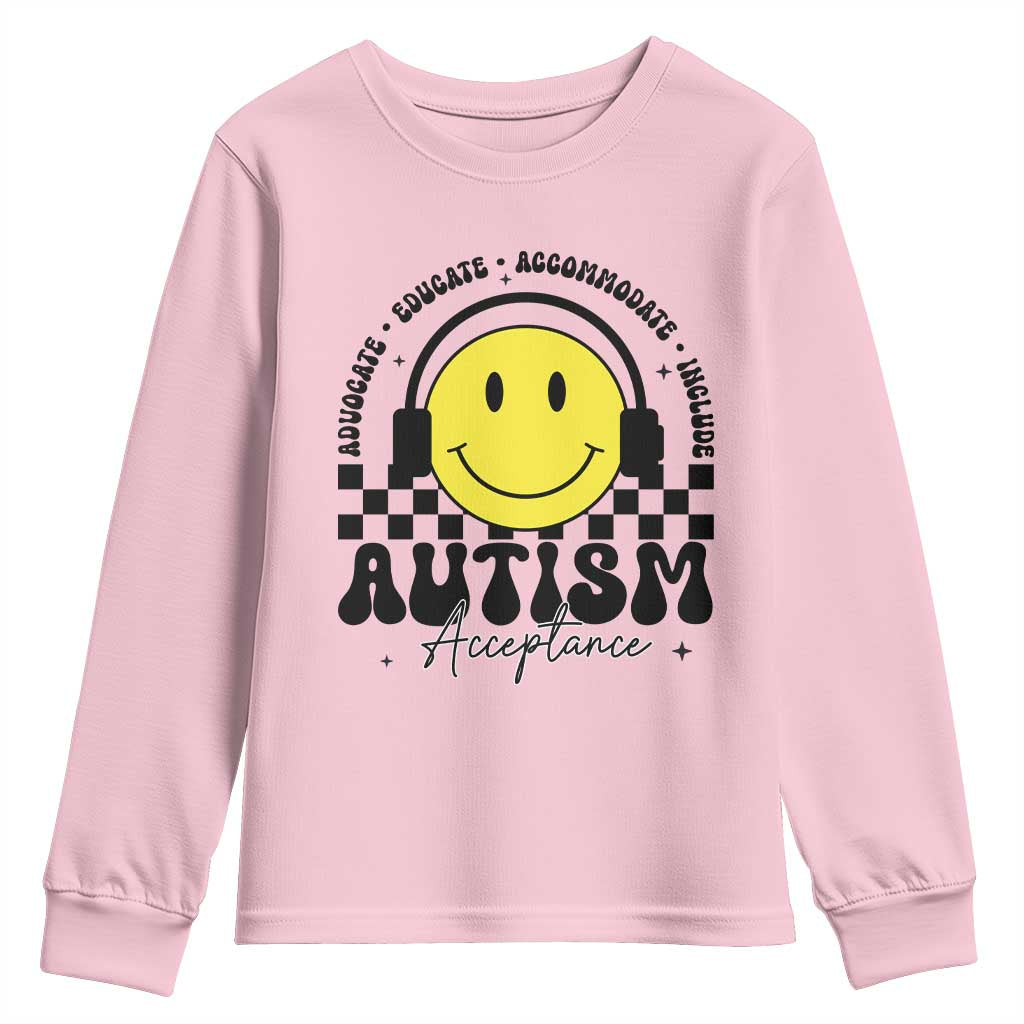 Autism Acceptance Youth Sweatshirt Advocate Educate Accomodate Include Special Education