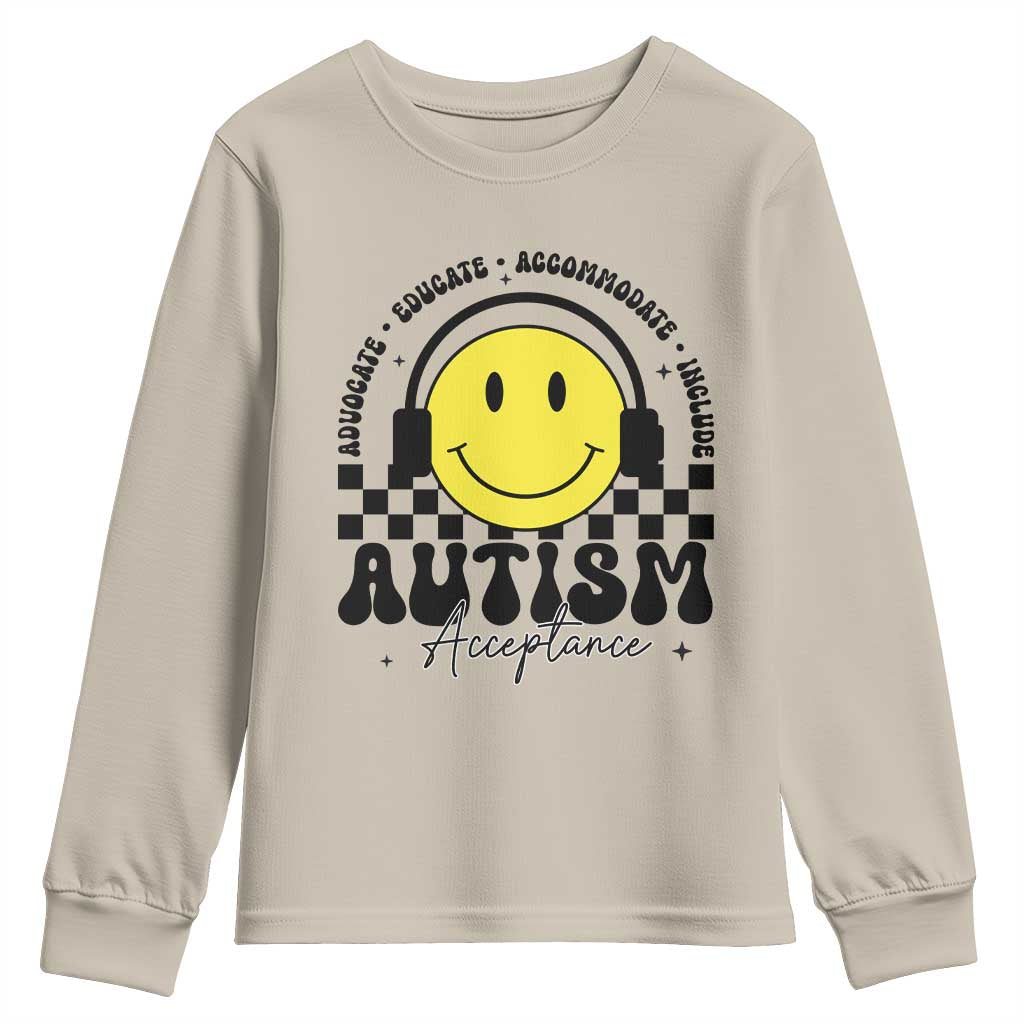 Autism Acceptance Youth Sweatshirt Advocate Educate Accomodate Include Special Education