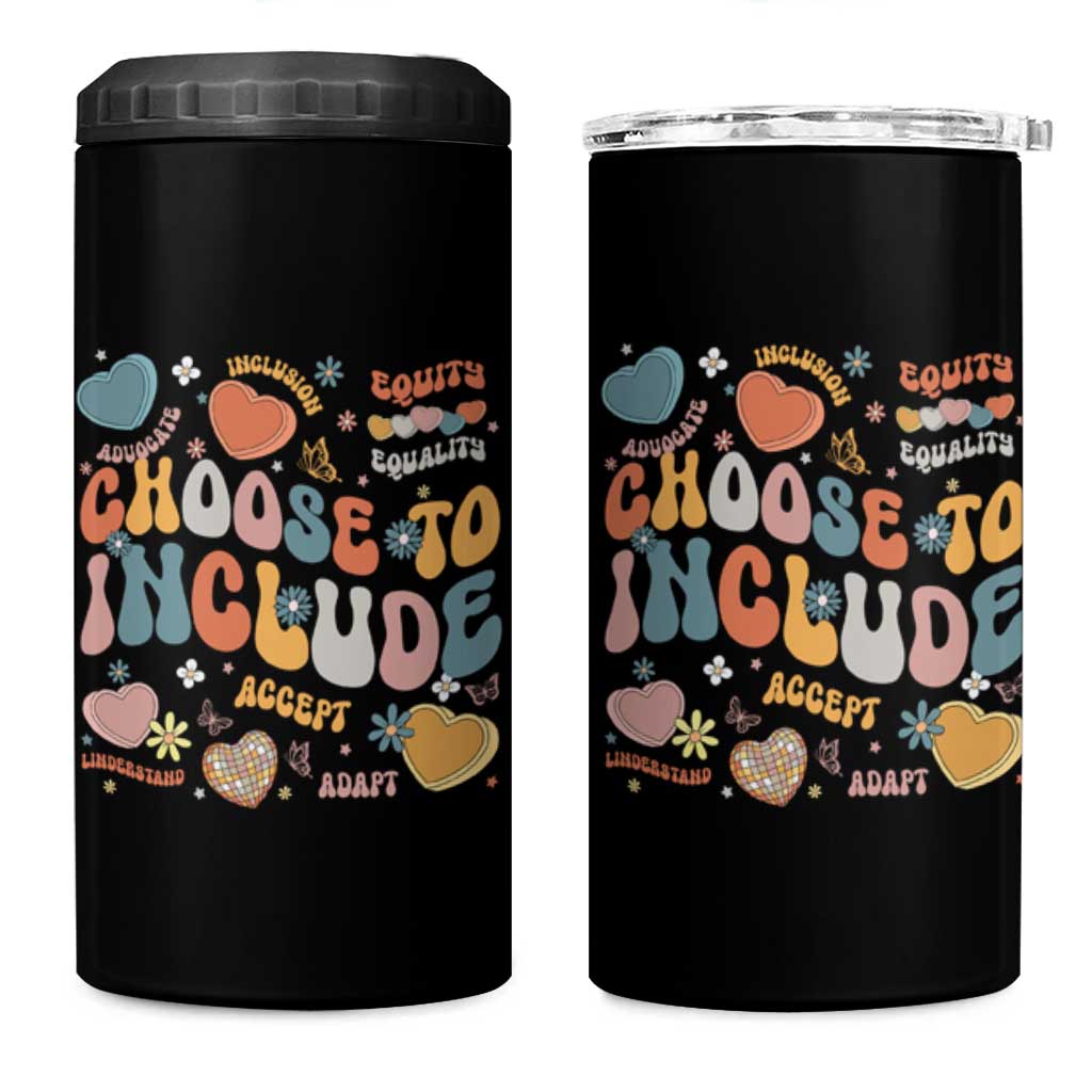 Autism Acceptance 4 in 1 Can Cooler Tumbler Choose To Include Inclusion Matters