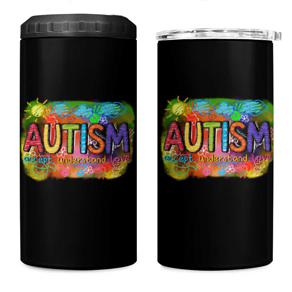 Autism Acceptance 4 in 1 Can Cooler Tumbler Accept Understand Love Autistic Support