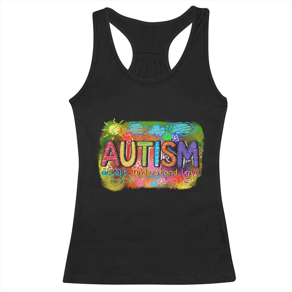 Autism Acceptance Racerback Tank Top Accept Understand Love Autistic Support