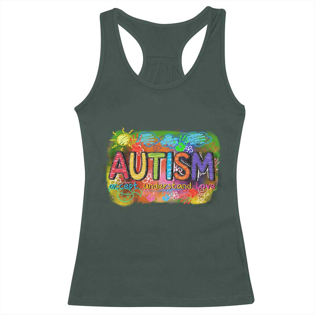 Autism Acceptance Racerback Tank Top Accept Understand Love Autistic Support