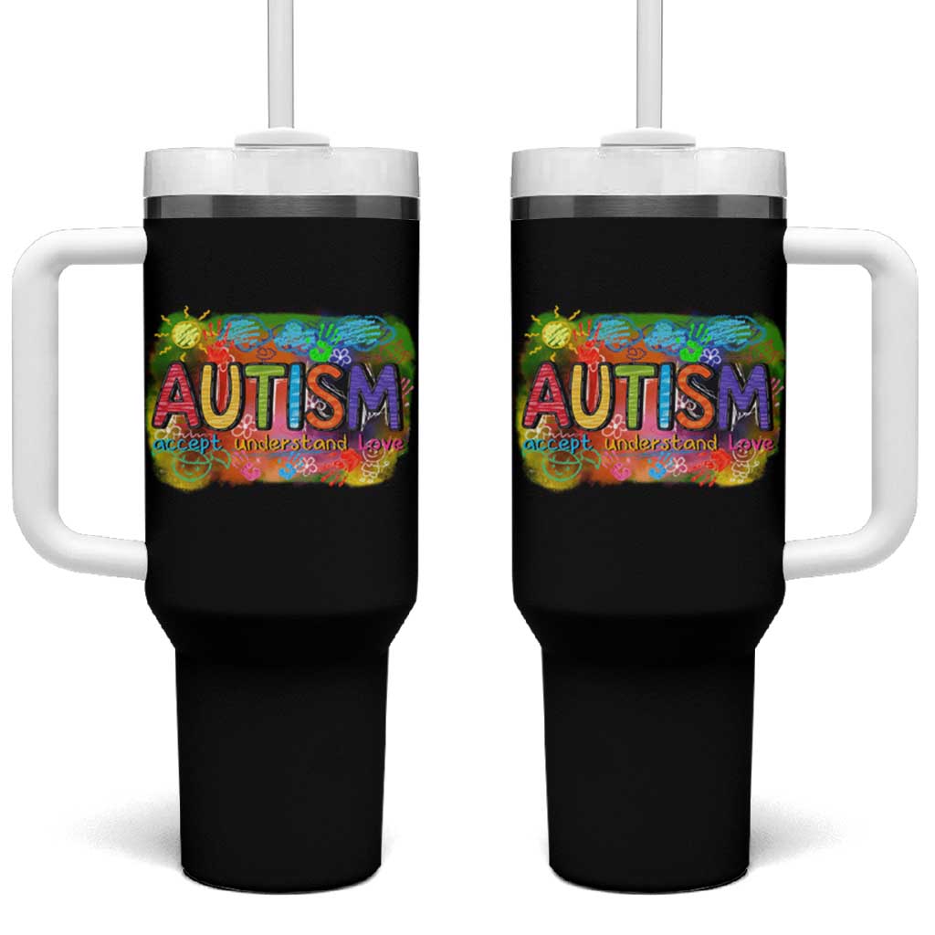 Autism Acceptance Tumbler With Handle Accept Understand Love Autistic Support