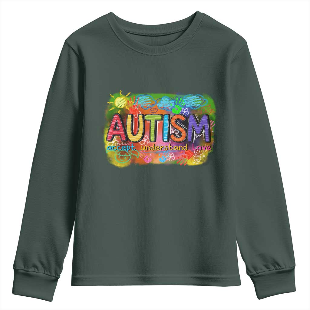 Autism Acceptance Youth Sweatshirt Accept Understand Love Autistic Support