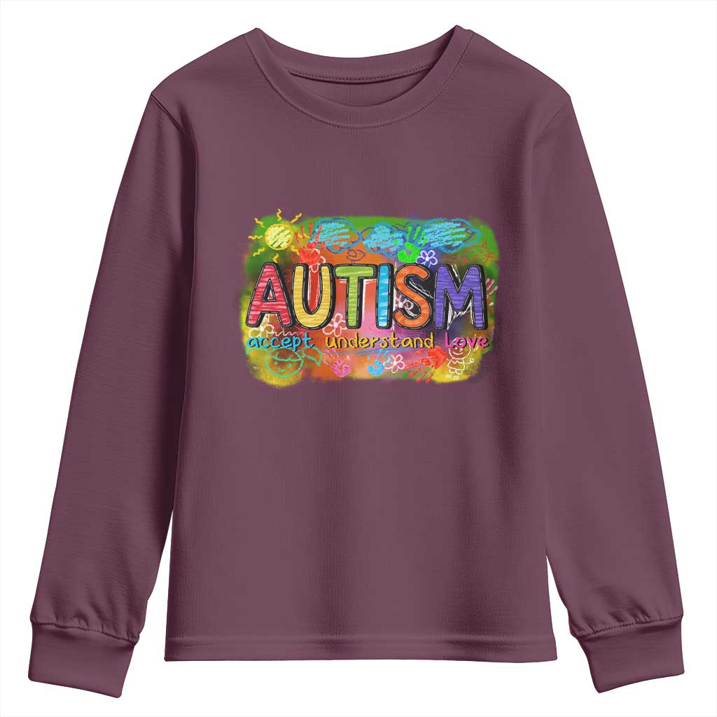 Autism Acceptance Youth Sweatshirt Accept Understand Love Autistic Support