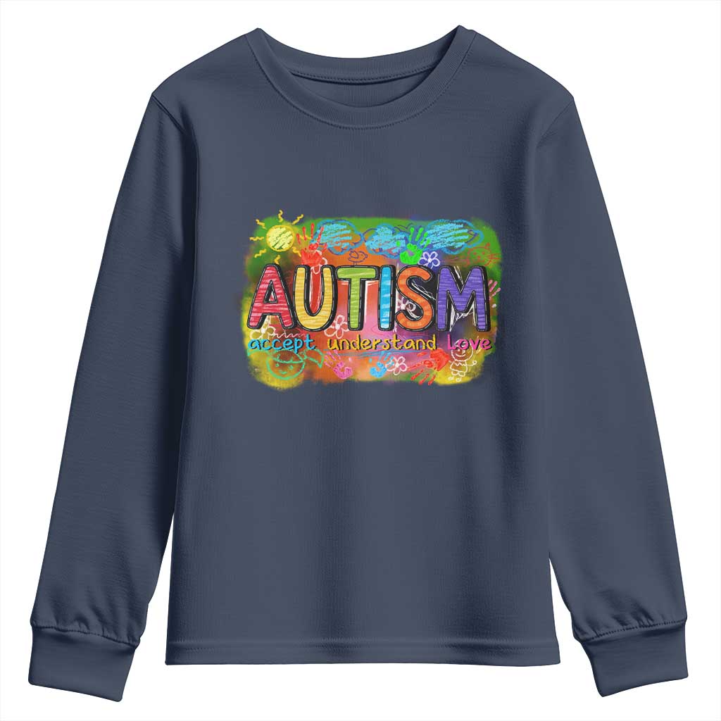 Autism Acceptance Youth Sweatshirt Accept Understand Love Autistic Support