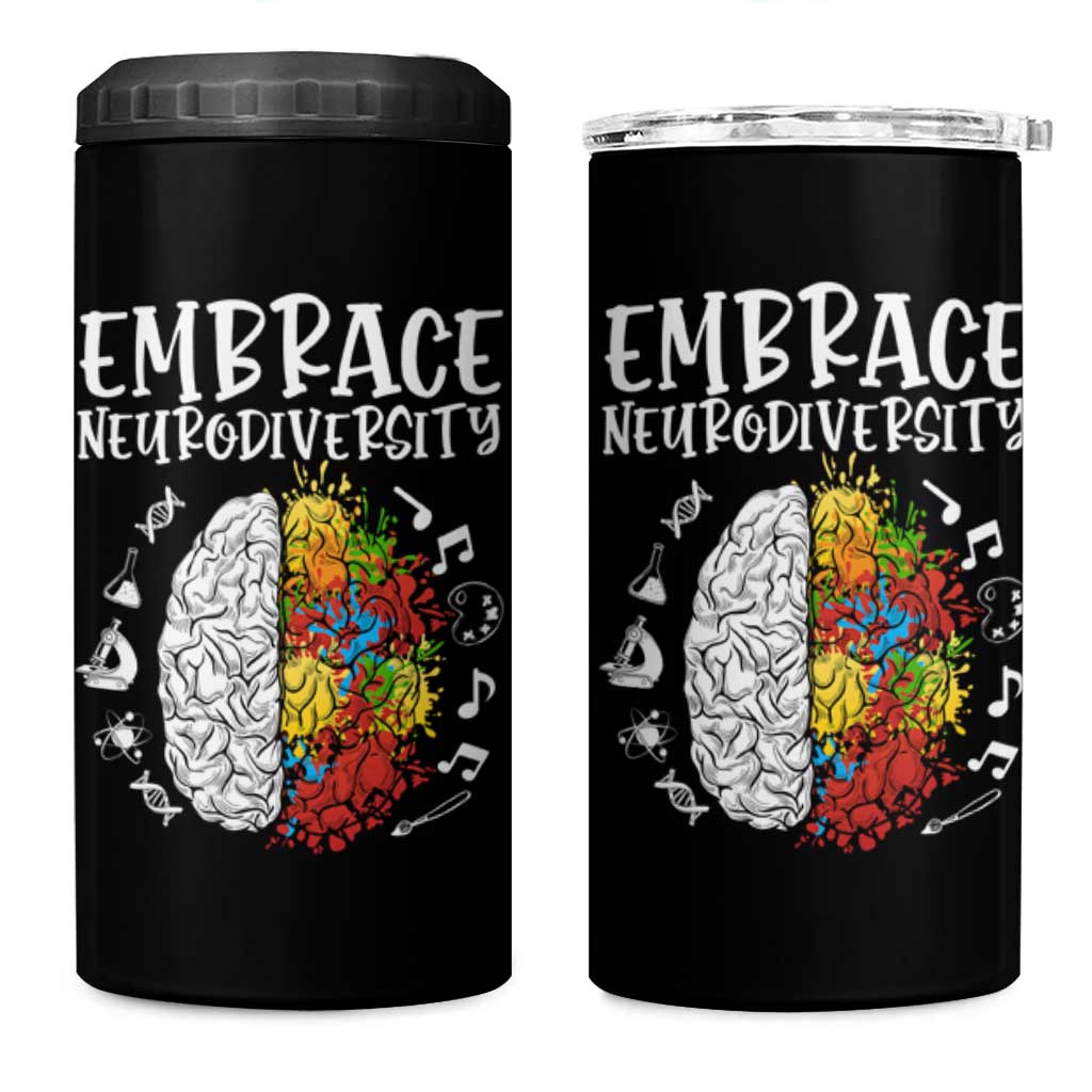 Embrace Neurodiversity 4 in 1 Can Cooler Tumbler Autism Awareness ASD ADHD Acceptance