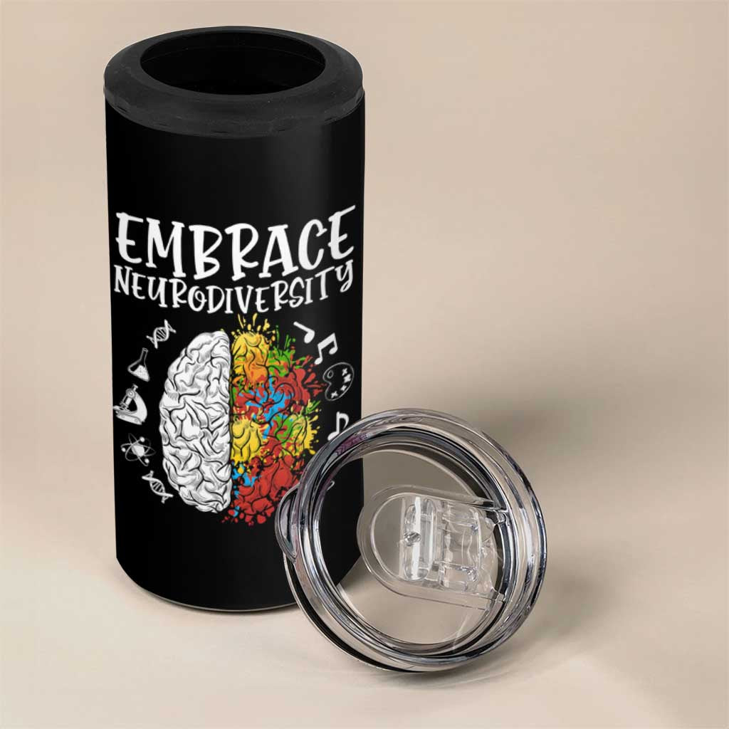 Embrace Neurodiversity 4 in 1 Can Cooler Tumbler Autism Awareness ASD ADHD Acceptance