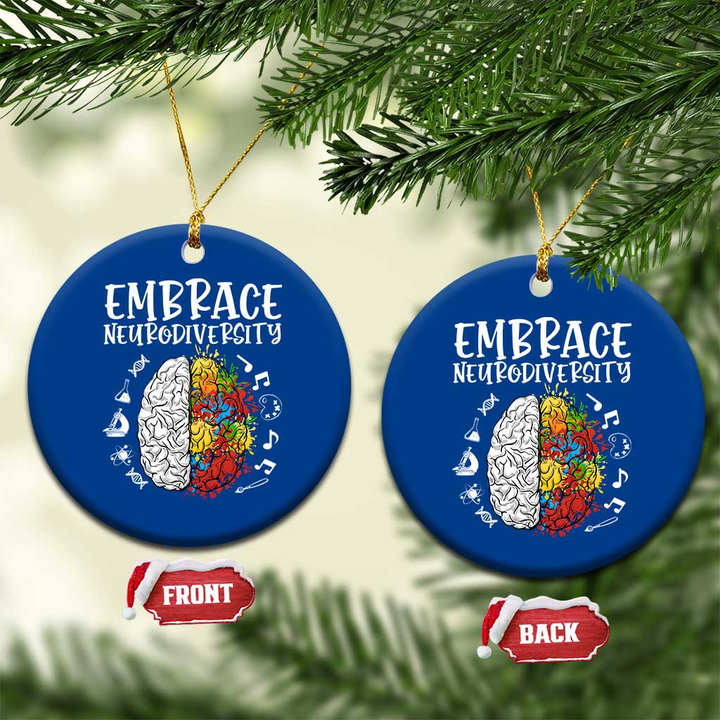 Embrace Neurodiversity Ceramic Ornament Autism Awareness ASD ADHD Acceptance - Wonder Print Shop