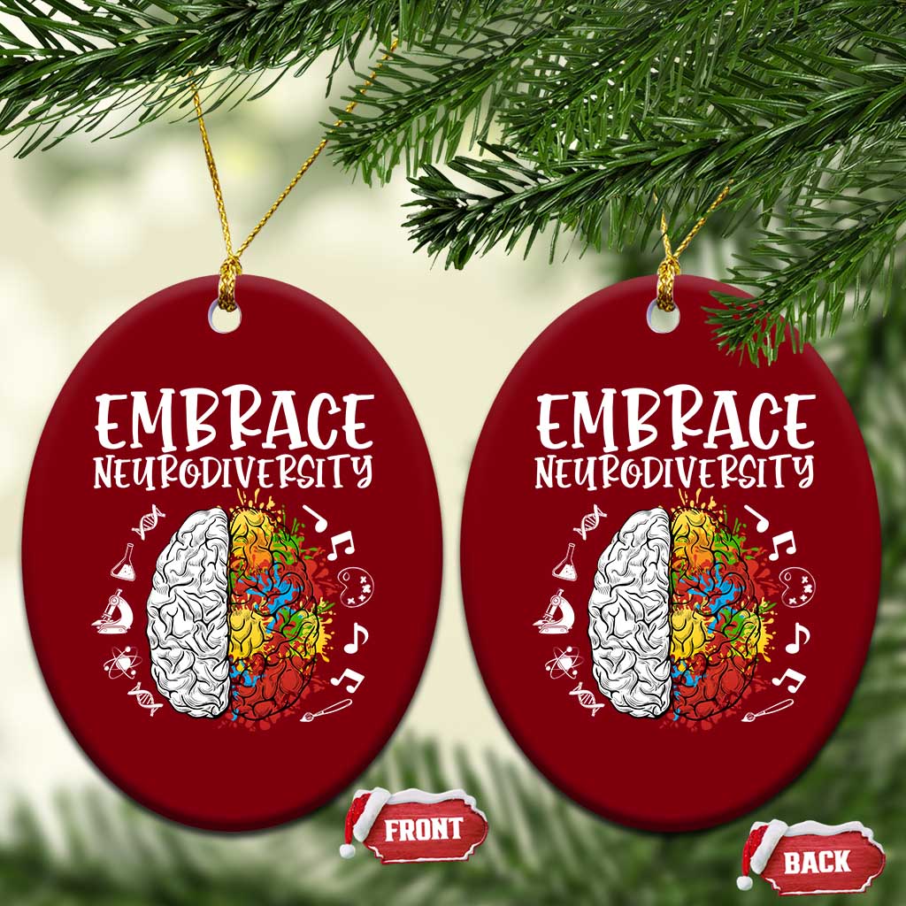 Embrace Neurodiversity Ceramic Ornament Autism Awareness ASD ADHD Acceptance - Wonder Print Shop
