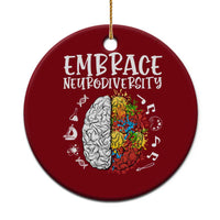 Embrace Neurodiversity Ceramic Ornament Autism Awareness ASD ADHD Acceptance - Wonder Print Shop