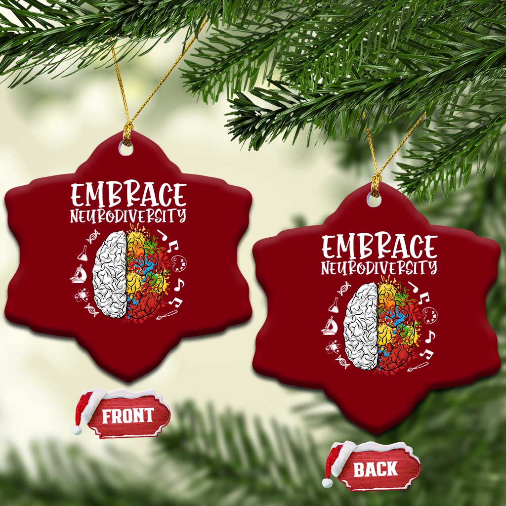 Embrace Neurodiversity Ceramic Ornament Autism Awareness ASD ADHD Acceptance - Wonder Print Shop
