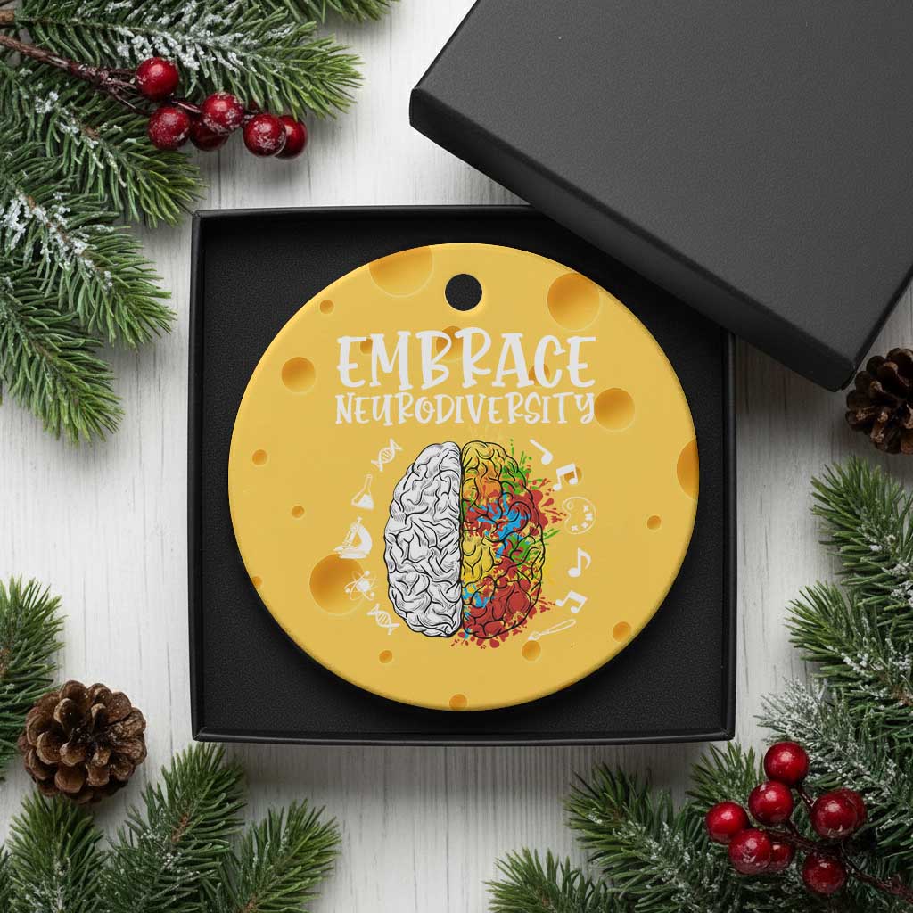 Embrace Neurodiversity Ceramic Ornament Autism Awareness ASD ADHD Acceptance - Wonder Print Shop