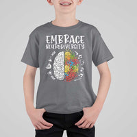 Embrace Neurodiversity T Shirt For Kid Autism Awareness ASD ADHD Acceptance