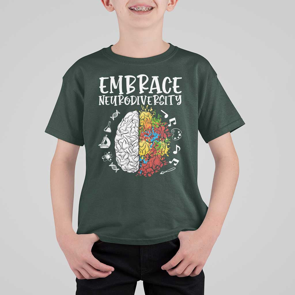 Embrace Neurodiversity T Shirt For Kid Autism Awareness ASD ADHD Acceptance