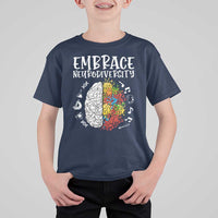 Embrace Neurodiversity T Shirt For Kid Autism Awareness ASD ADHD Acceptance