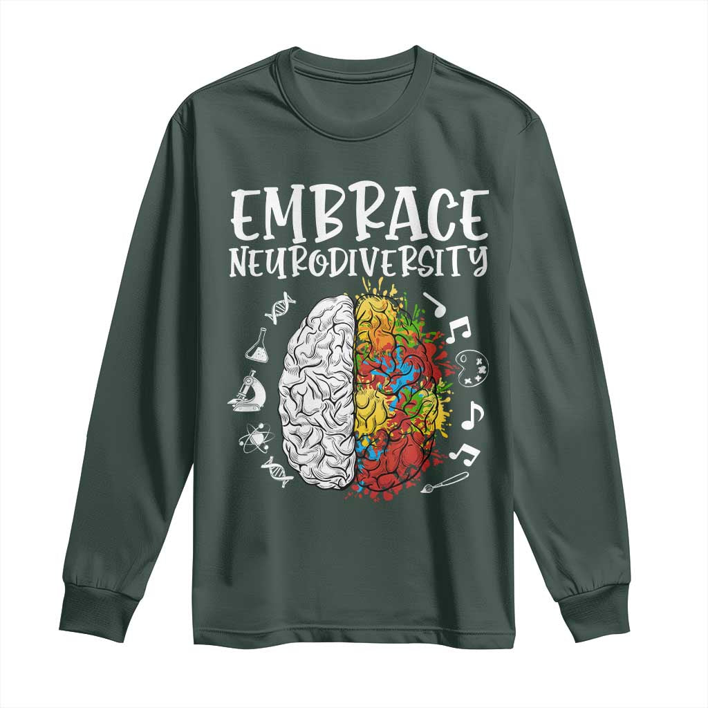 Embrace Neurodiversity Long Sleeve Shirt Autism Awareness ASD ADHD Acceptance