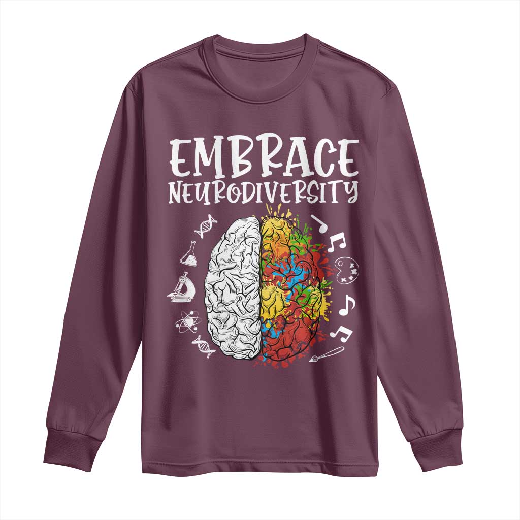 Embrace Neurodiversity Long Sleeve Shirt Autism Awareness ASD ADHD Acceptance
